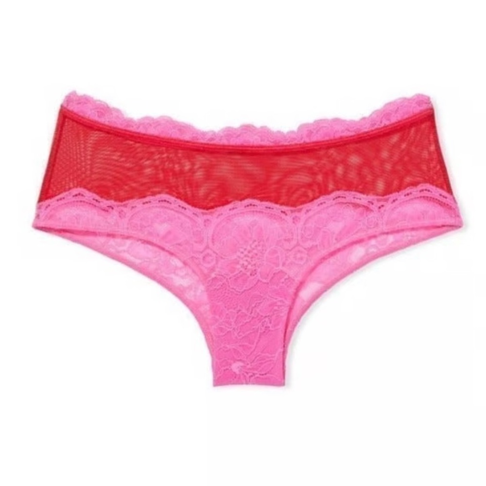 ‼️NWT‼️Victorias Secret Very Sexy Cheeky Lace Trim Pink Panty Medium
